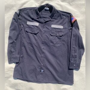 Team Halliburton Oil Company Uniform Button Down Shirt Ryan Large